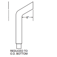 Chrome Bullhorn Style Stack 36” X 6” Reduced To 5” Outside Diameter (OD) thumbnail 3