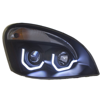 Black Headlight W/ LED Light Bar Fits Freightliner Cascadia thumbnail 1