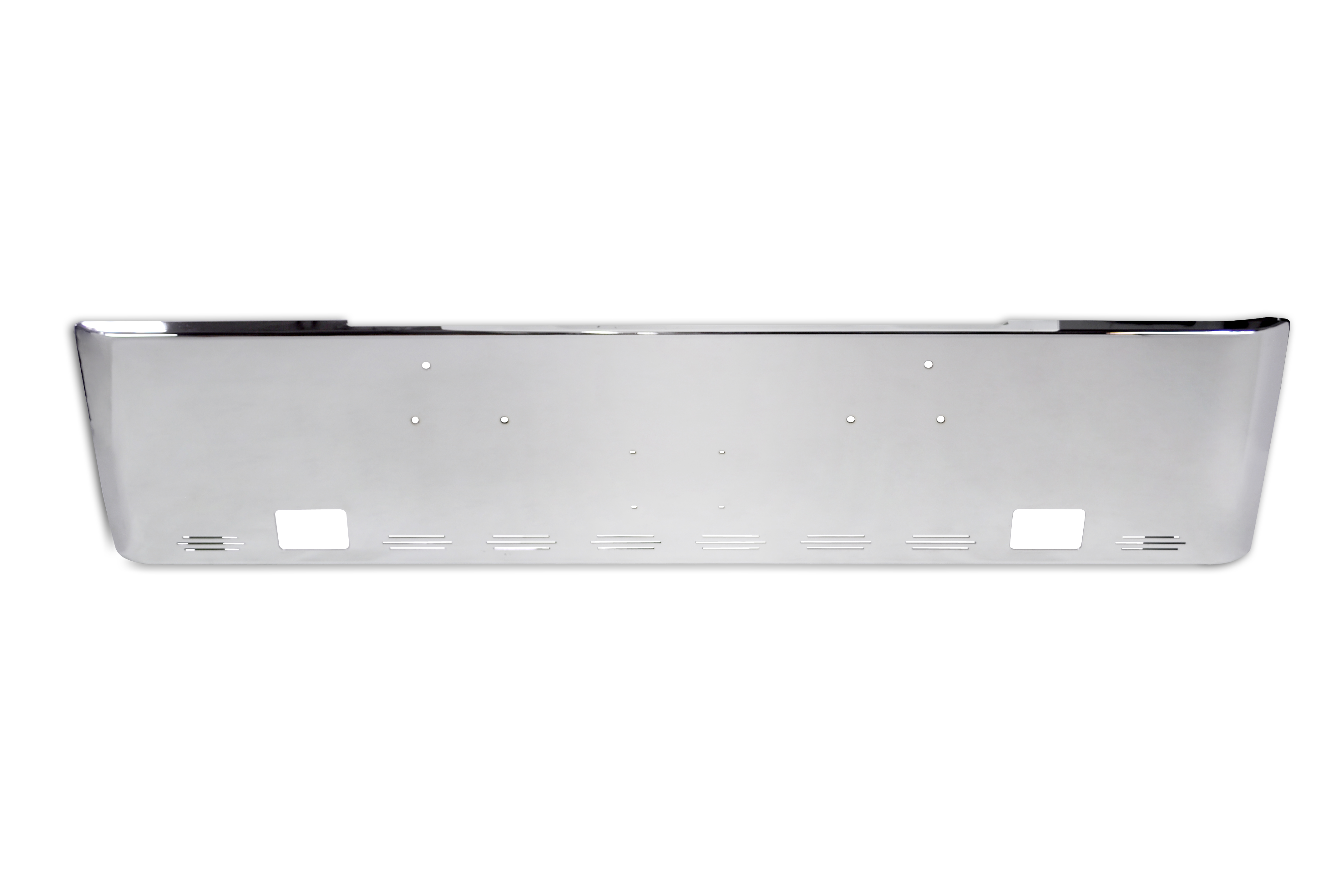 20” Bumper Ford L Series (7 Gauge, Chrome, Rolled End, Fog Light Holes, 8 Hidden Light Holes, No Side Lip, No Brackets) — SKU US20-43901