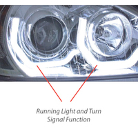 Black Headlight (Freightliner Columbia) W/ LED Light Bar  thumbnail 5