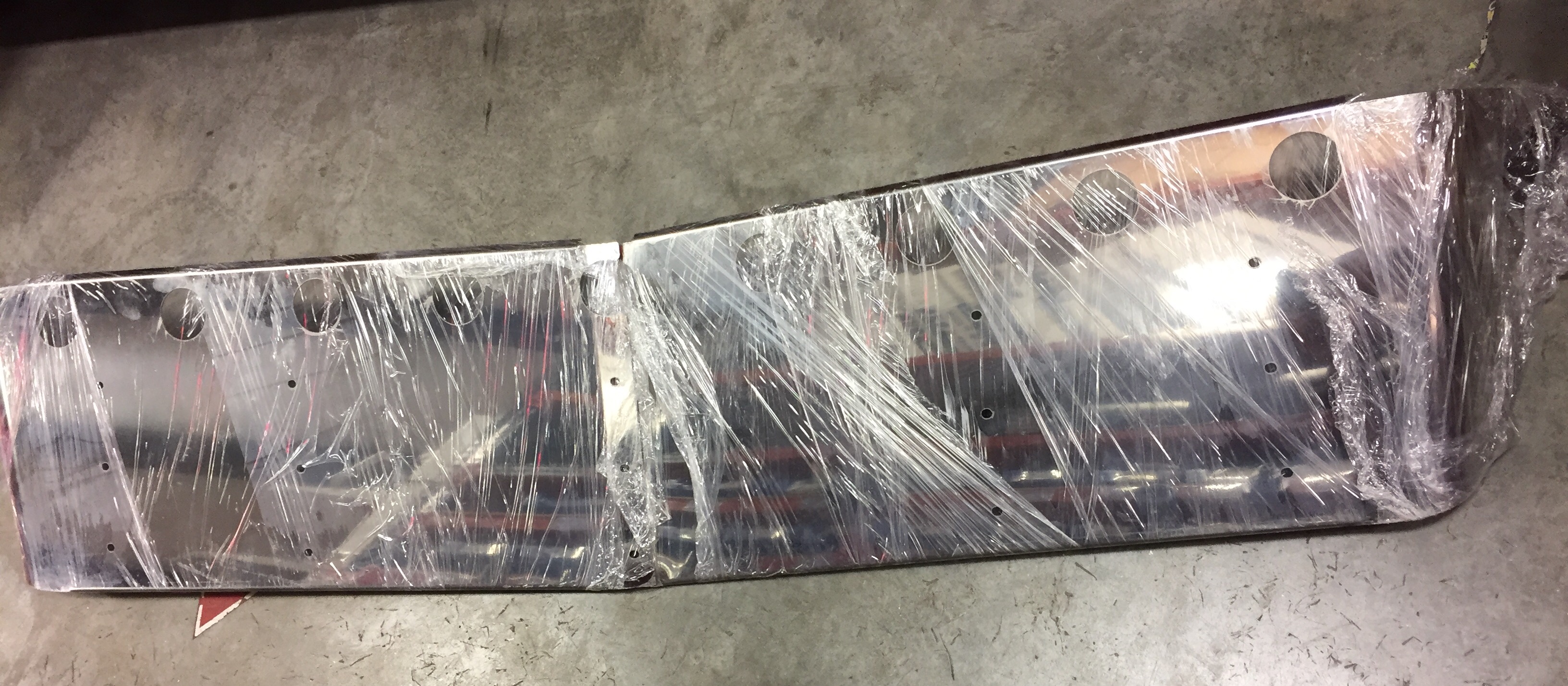 Clearance Visor Kenworth W900L Curved Windshield Dropped 9-2”Lights Holes S.S Plain — SKU US19-593102