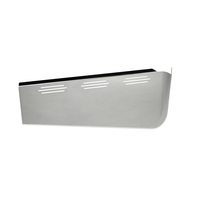 12-1/2” to 7-3/4” Stainless Steel Visor for Kenworth T600, T660, T800, W900 – Curved Windshield, Bowtie Style, 6 Hidden Light Holes thumbnail 13