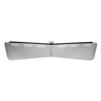 12-1/2” to 7-3/4” Stainless Steel Visor for Kenworth T600, T660, T800, W900 – Curved Windshield, Bowtie Style, 6 Hidden Light Holes thumbnail 16