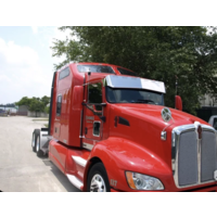12-1/2” to 7-3/4” Stainless Steel Visor for Kenworth T600, T660, T800, W900 – Curved Windshield, Bowtie Style, 6 Hidden Light Holes thumbnail 2