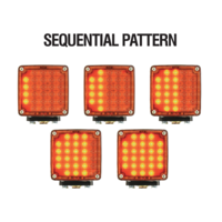 Descontinued. Square Double Face Smart Dynamic Led Pedestal Light Amber/Red thumbnail 4
