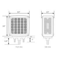 Descontinued. Square Double Face Smart Dynamic Led Pedestal Light Amber/Red thumbnail 2