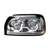 Chrome Headlight With LED Turn Signal & Light Bar For 1996-2010 Freightliner Century thumbnail 4