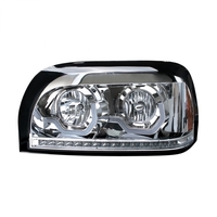Chrome Headlight With LED Turn Signal & Light Bar For 1996-2010 Freightliner Century thumbnail 5