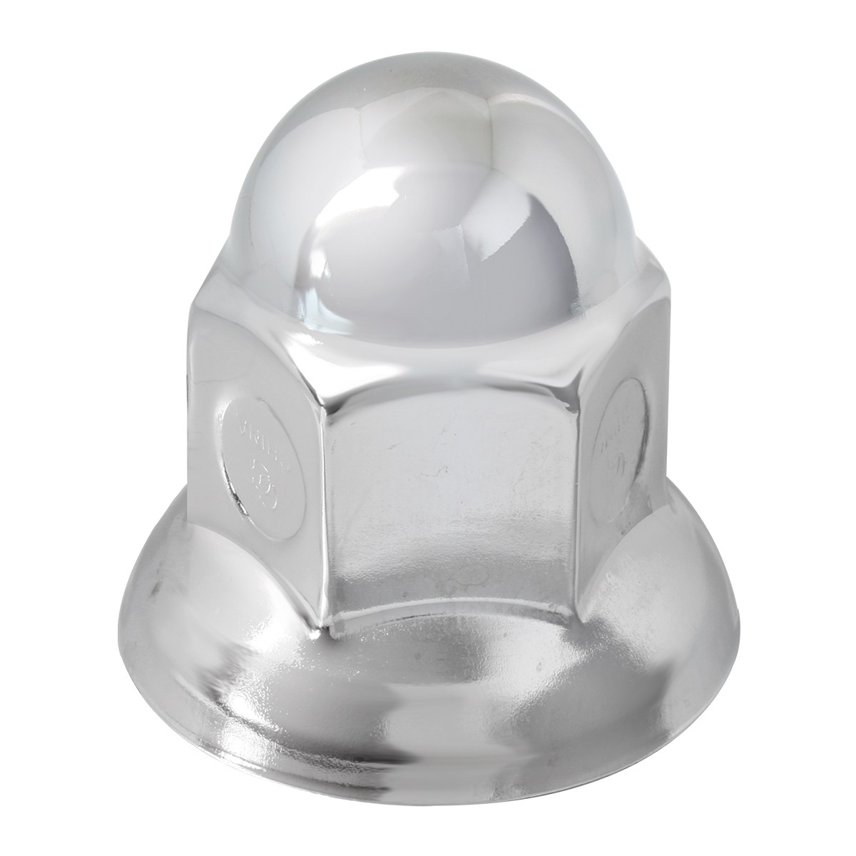 Chrome Steel Push-On Acorn Style Lug Nut Cover W/ Flange 33Mm — SKU 10271-GG