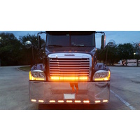 22" Chrome Bumper fits Freightliner Century 1996-2004, with Tow and 11 Hidden Light Holes thumbnail 6