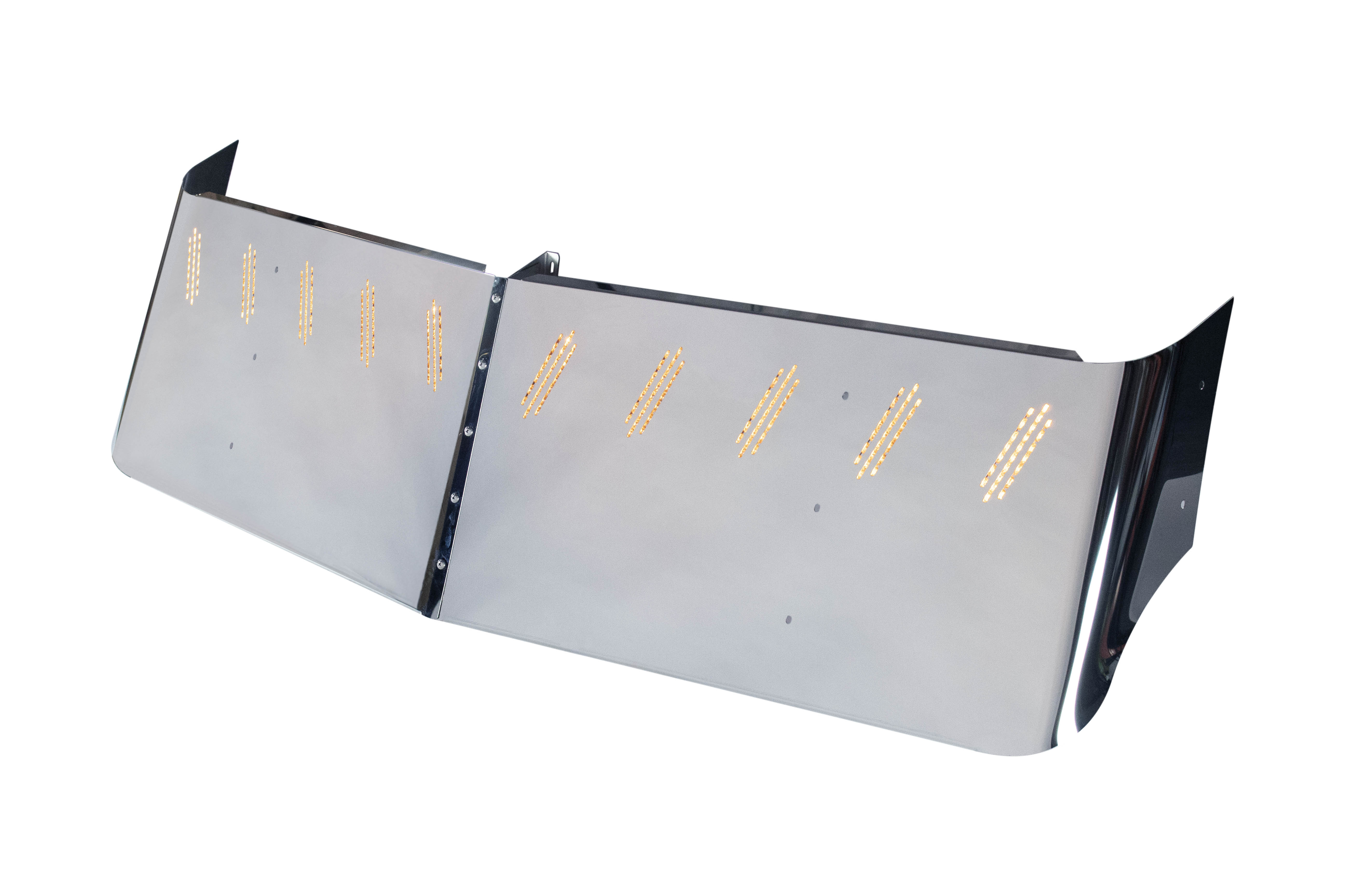2 Holes Side Mount - 20” Visor , Straight 20” Across, 10 Hidden Light Hole Fits Freightliner Century/Columbia/Coronado — SKU US19-463312