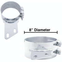 Lincoln Chrome 8” Wide Angled Clamp Fits Peterbilt Chrome thumbnail 4