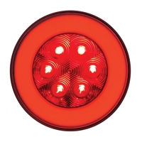 4 Inch Round Glolight Trailer Tail Light- S/T/T - Led - Submersible - 21 Diodes - Red Lens thumbnail 1