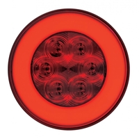 4 Inch Round Glolight Trailer Tail Light- S/T/T - Led - Submersible - 21 Diodes - Red Lens thumbnail 2