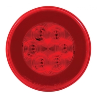 4 Inch Round Glolight Trailer Tail Light- S/T/T - Led - Submersible - 21 Diodes - Red Lens thumbnail 3