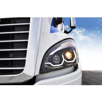 Black Headlight W/ LED Light Bar Fits Freightliner Cascadia thumbnail 3