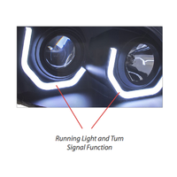 Black Headlight W/ LED Light Bar Fits Freightliner Cascadia thumbnail 6