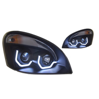 Black Headlight W/ LED Light Bar Fits Freightliner Cascadia thumbnail 2