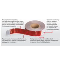 GROTE RED/WHITE Reflective Tape Roll 2" x 150ft Sold Per Foot 11" Red 7" White thumbnail 3
