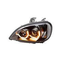 Black Headlight (Freightliner Columbia) W/ LED Light Bar  thumbnail 2