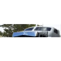 12” to 9” Stainless Steel Bowtie Visor for Kenworth T800, T600, T400, T300, W900B, W900L – Flat Windshield, Cab-Mounted Mirror Brackets, 6 Hidden Light Holes thumbnail 4