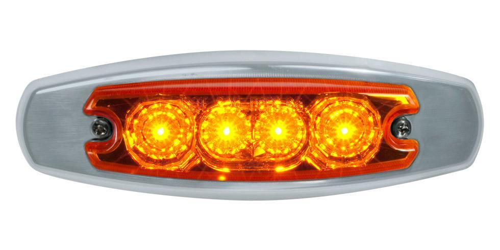 5" Oval Star Design 4 LED Marker Light 12V — SKU US01-52163