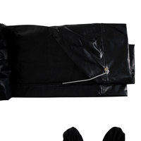 Asphalt Tarp 7'-6' FT  Wide X  18FT Long With 1 FT Flaps  on Each Side  (9'-6" FT Total  Wide), Includes Shock Cords / Bungees Black 18OZ VINYL thumbnail 2