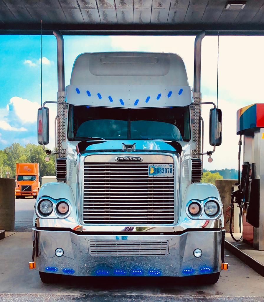  2 Hole Side Mount - 18” To 20”  Light In “V” 10 Hidden Lights Hole Visor fits Freightliner Century/Columbia/Coronado — SKU US19-463309