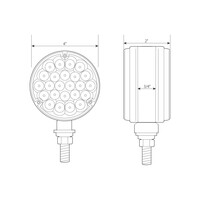 Grand General Pearl 4” Two Faced LED Pedestal Light Red/Amber thumbnail 3