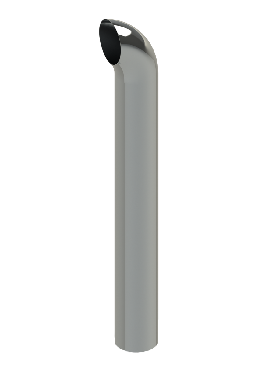 Lincoln Chrome Curved Cut 8” O.D X 60” L Top Stack  — SKU 208A-060-1103