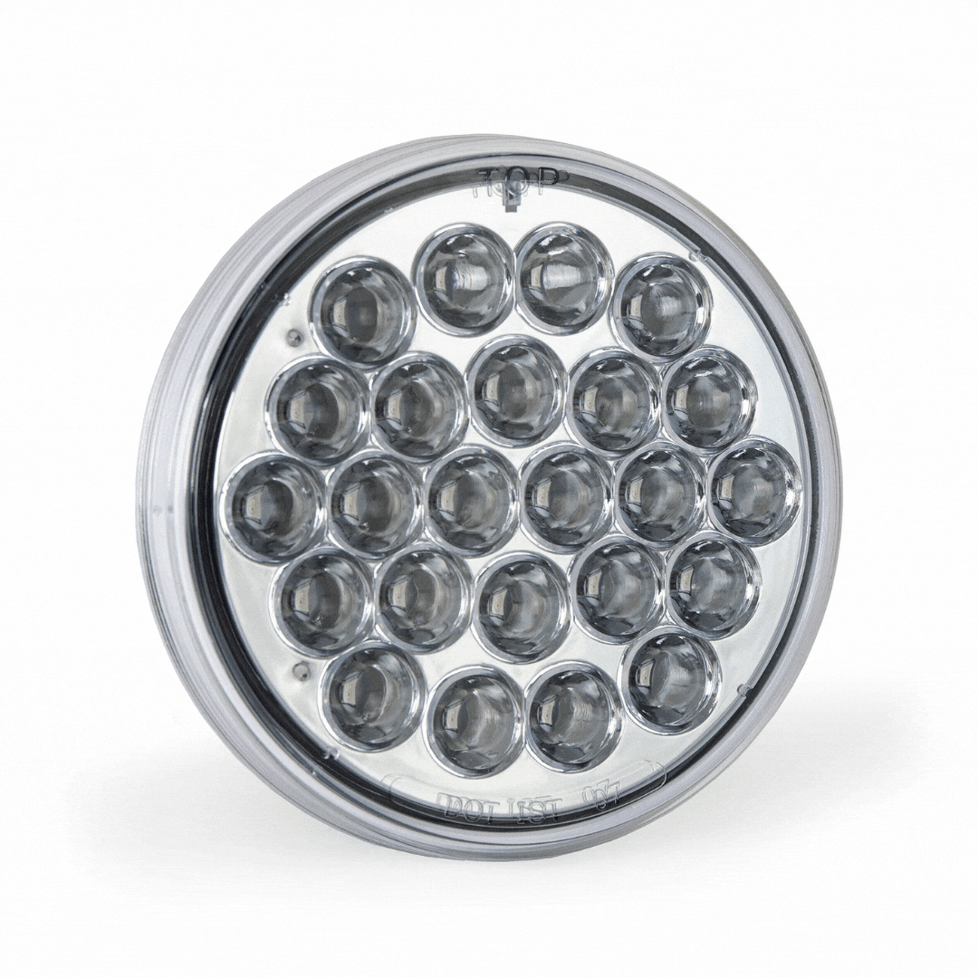 4” Round Led Light Red/Blue Clear Lens 12/24V — SKU US01-432127