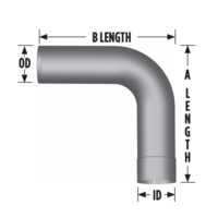 Premium 5" 90 Degree Exhaust Elbow 12" x 12" ID-OD Chrome thumbnail 2