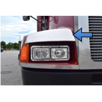 Stainless Steel 304 Headlight Top Fender Guards fits Kenworth T600. Hardware Included. Sold As Pairs thumbnail 1