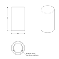 33Mm X 3 1/2” Cylinder Nut Cover-Push-On thumbnail 5