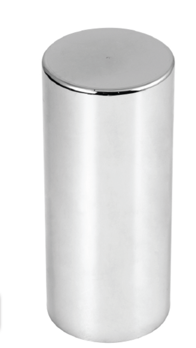 Grand General Chrome Plastic 33mm Flat Top Cylinder Lug Nut Cover 5" Screw-On — SKU 10289-GG