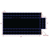 Flat Bed 16’ x 27’ x 4’ DROP Lumber Tarp 18oz / 14oz, Vinyl W/ 2 D-Ring Rows & 1 End Flaps (Light Weight) thumbnail 1
