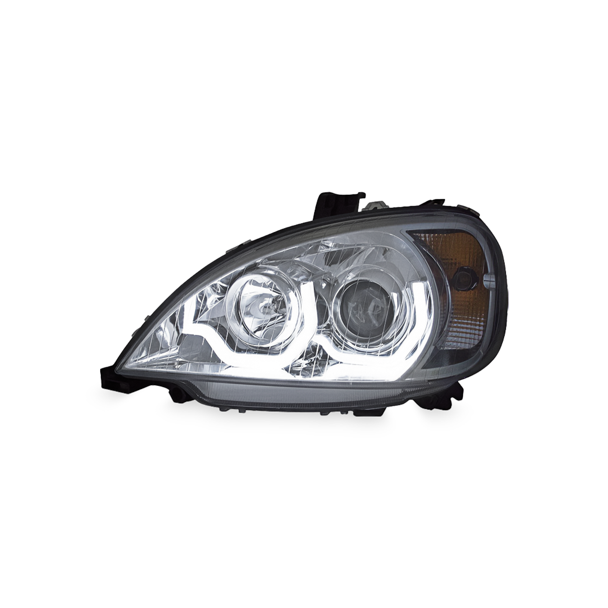 Chrome Headlight w/ LED Light Bar Fits Freightliner Columbia — SKU US02-4607L