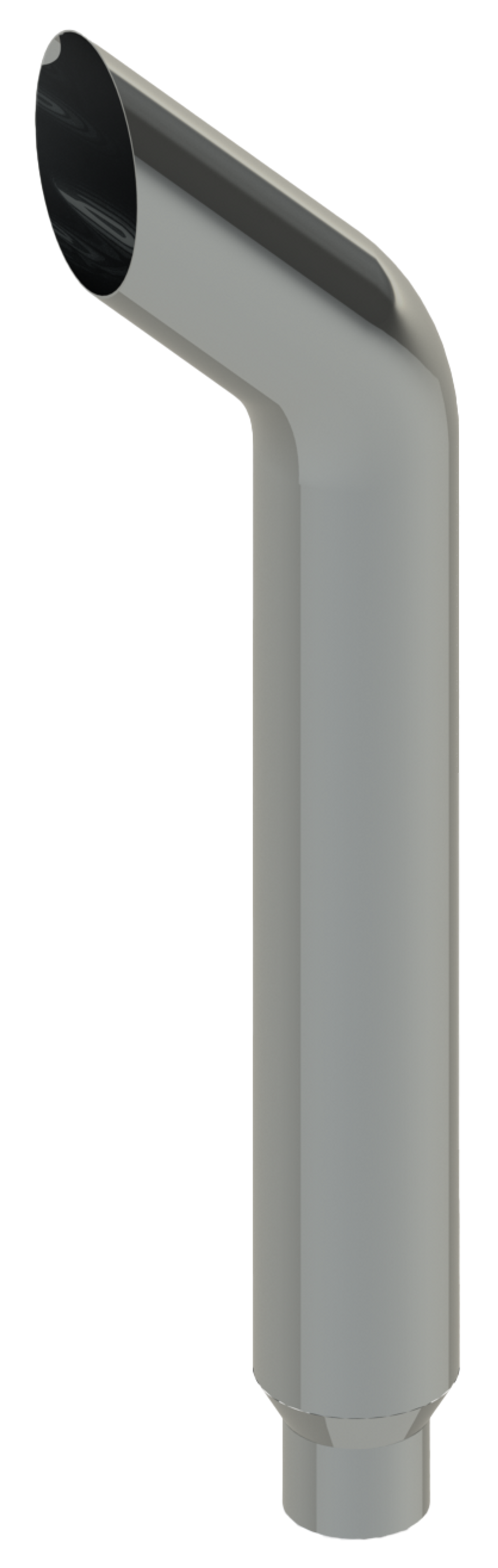 Lincoln Chrome BullHorn Cut 6” OD X 36” L Reduced To 5” Top Stack — SKU 306G-036-1103