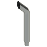 Lincoln Chrome BullHorn Cut 6” OD X 36” L Reduced To 5” Top Stack thumbnail 1