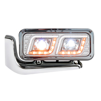 LED "Chrome" Projection Headlight Assembly With Mounting Arm Side Fits Peterbilt 379 87-2007 Driver Side thumbnail 1