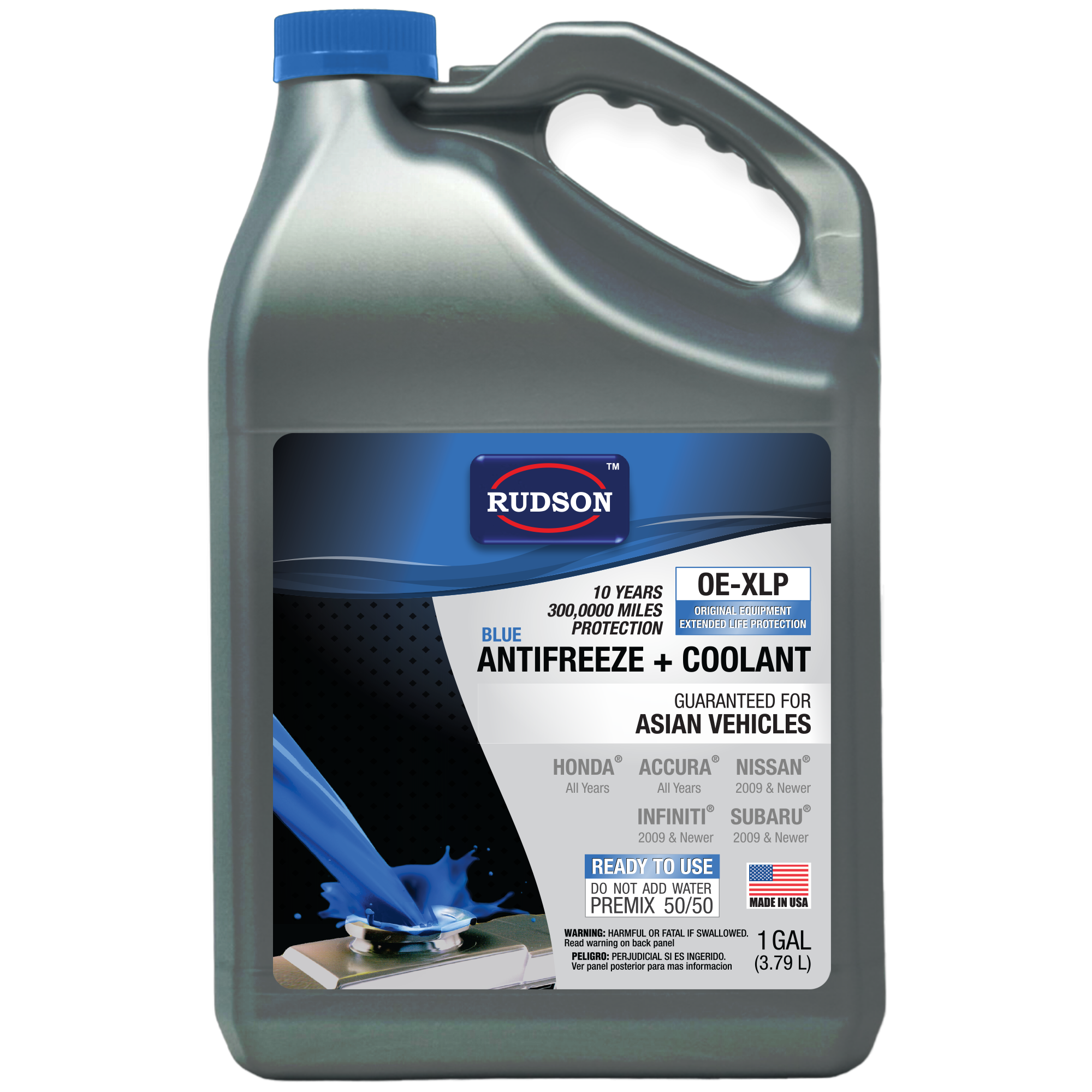 Rudson Blue Antifreeze + Coolant  PREMIX 50/50. (1GAL) — SKU CH.AFCVS01B
