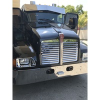 12 1/2” X 8" Visor Fits Kenworth T300,T600, T800, W900, T660 Butterfly Bowtie Curved Windshield, Plain S. Steel  thumbnail 2
