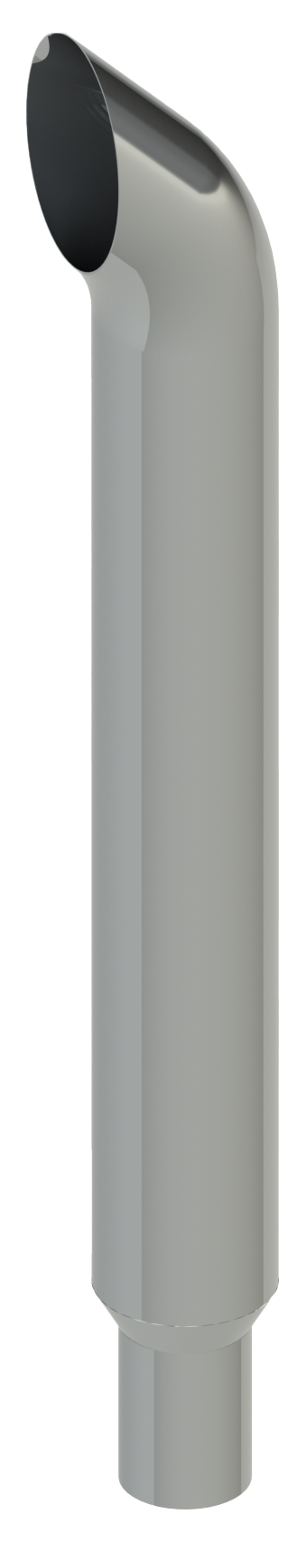 Lincoln Chrome West Coast Curve Cut Stack 6” OD X 36” Reduced To 5”  — SKU 606G-036-1103