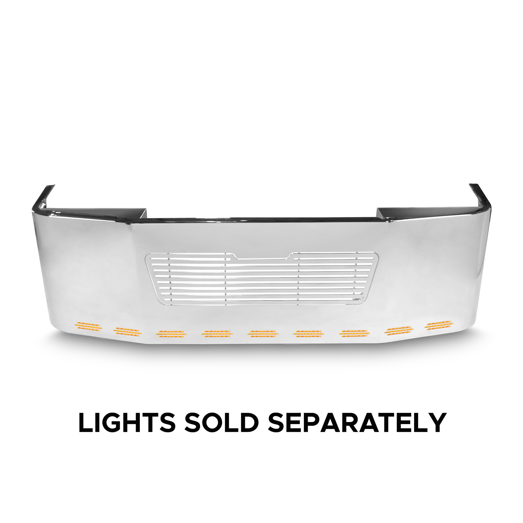 24” Chrome Bumper Freightliner Century 2005-2007 and Columbia 2003-2007, with Grille Horizontal and 11 Hidden Light Holes — SKU US20-46075