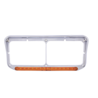 14 Led Dual Headlight Bezel W/ Visor - Amber Led/Amber Lens thumbnail 3