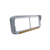 14 Led Dual Headlight Bezel W/ Visor - Amber Led/Amber Lens thumbnail 7