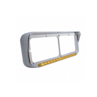 14 Led Dual Headlight Bezel W/ Visor - Amber Led/Amber Lens thumbnail 6