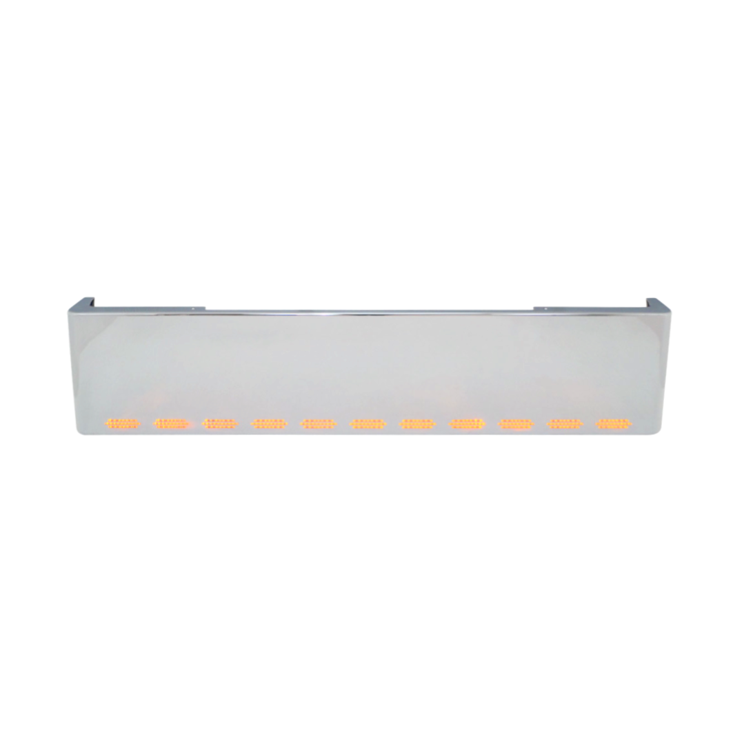 20" Chrome Bumper (PB 379, KW W900, FL Class., Intl. 9900) American Eagle, And 11 Hidden Light Holes — SKU US20-99004-CLEARANCE
