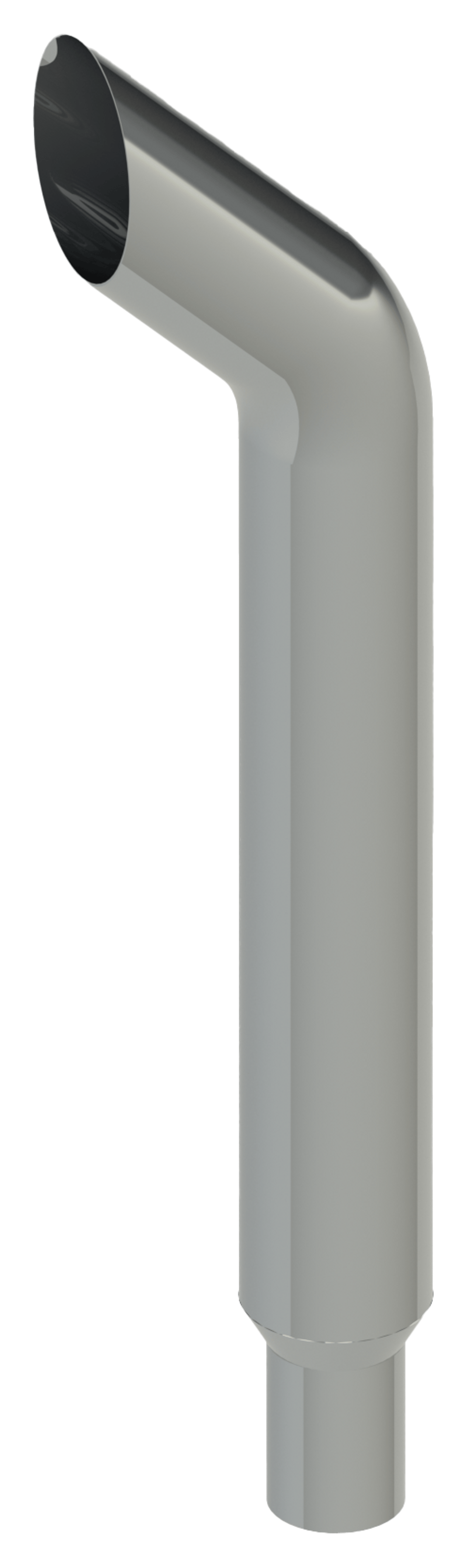 Lincoln Chrome BullHorn Cut 6” OD X 60” L Reduced To 5” Top Stack — SKU 306G-060-1103