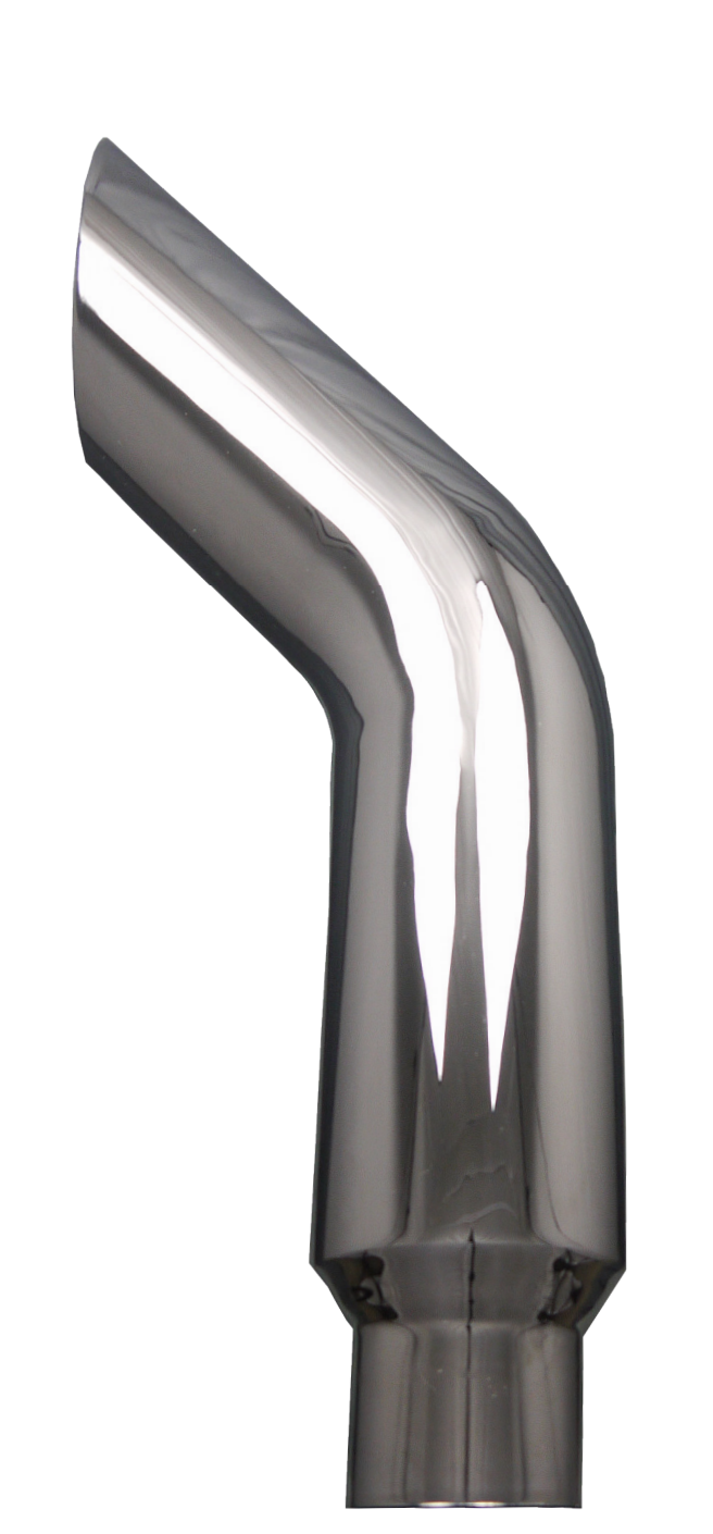 Chrome Bull Horn 48” X 6”  Reduced To 5” Outside Diameter (OD) — SKU SBH6-48SBC
